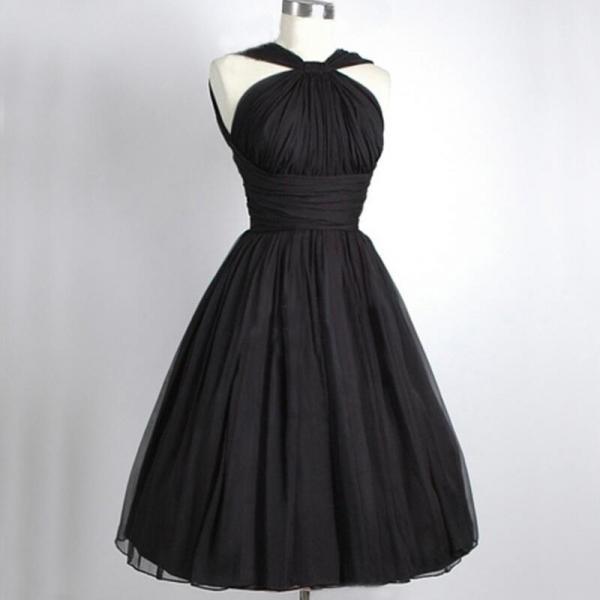 Black Prom Dress,1950s Retro Party Dress,Simple Prom Dress,Prom Dress ...